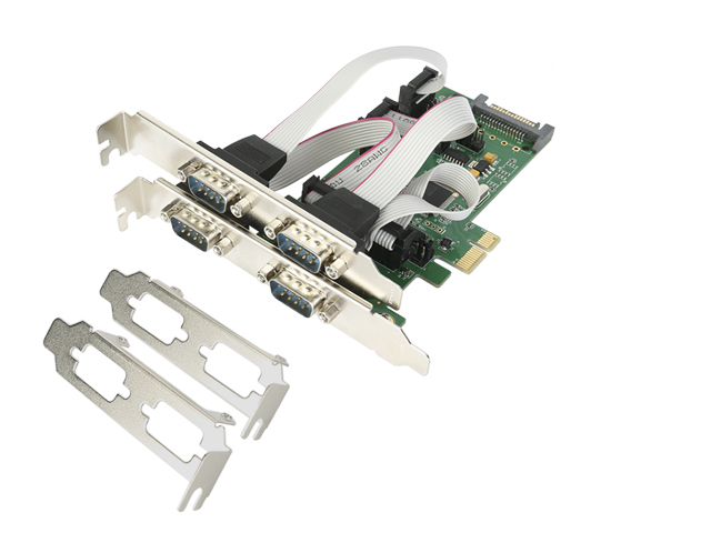 PCIe 4 Ports RS232 Serial Controller Card with TTL Port,IO-PCE384T-4S