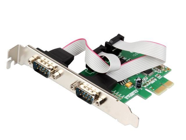 PCIe to 2 Ports RS232 DB9 Serial Controller Card,IO-PCE382-2S