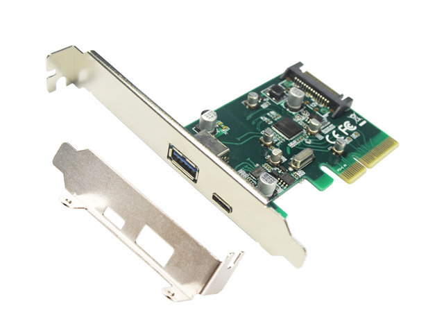 PCIe to USB3.1 Type-A + USB-C Host Controller,IO-PCE1142-1AC