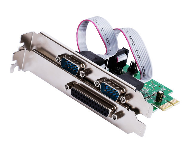 PCIe to 2 RS-232 DB-9 Serial Ports and 1 DB-25 Parallel Printer Ports (LPT1) Controller Card,IO-PCE99100-2S1P