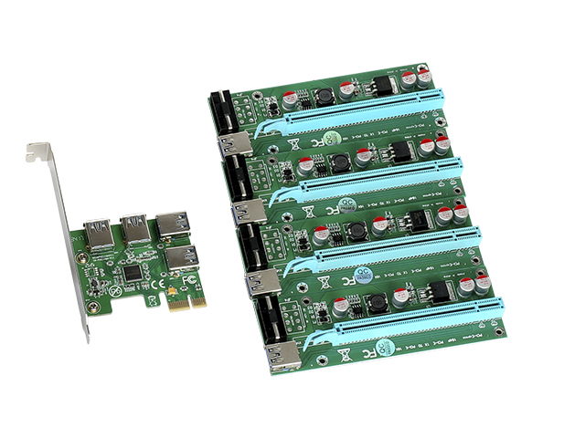 PCI-e 1X To 16X USB 3.0 Extender Riser Adapter Graphics Card ,IO-PCETO4X16