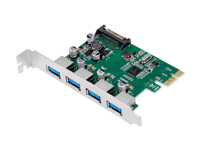 PCIe2.0x1 to 4 Ports USB3.0 Host Controller Card,IO-PCEU3G-4U
