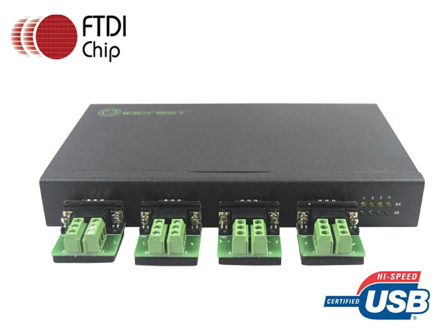 USB 2.0 to 4 Port RS422/485 Adapter,IO-U24232A-4S