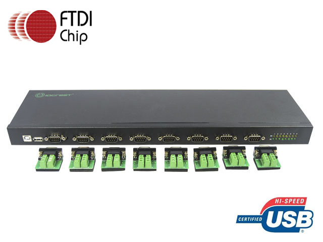USB 2.0 to 8 Ports RS422/485 Adapter,IO-U24232A-8S