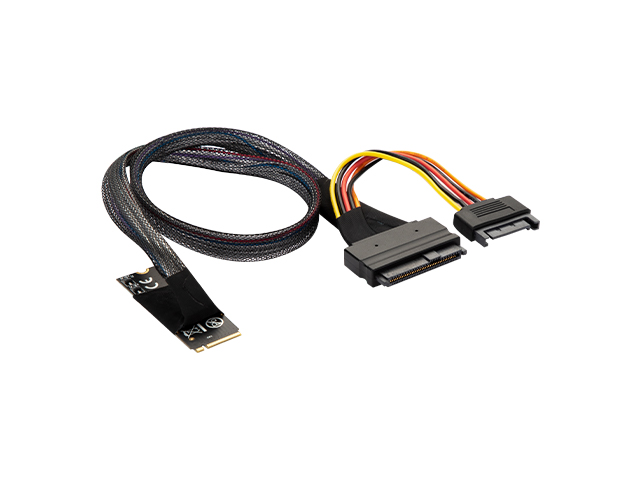 M.2 M-key to U.2 SFF-8639 Cable with 15 Pin Female SATA Connector,IO-M2TO8639