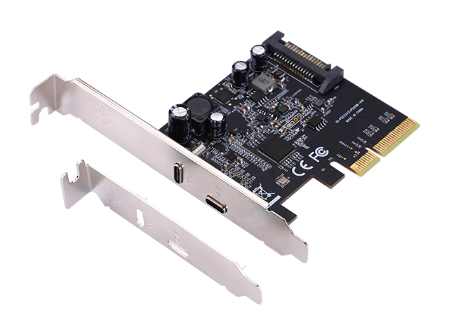 PCIe3.0x4 to USB3.2 Type-C + 20W QC Controller Card,IO-PCE3242-2C