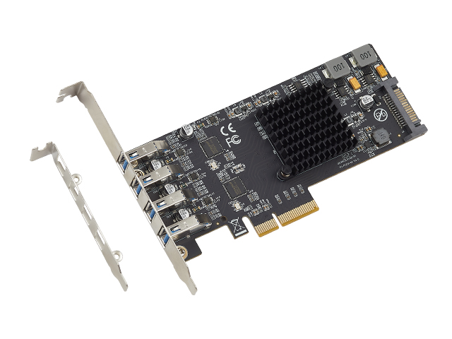 PCIe3.0x4 to 4 Ports USB3.2 Gen2 Type-A Host Controller Card,IO-PCE3142-4I