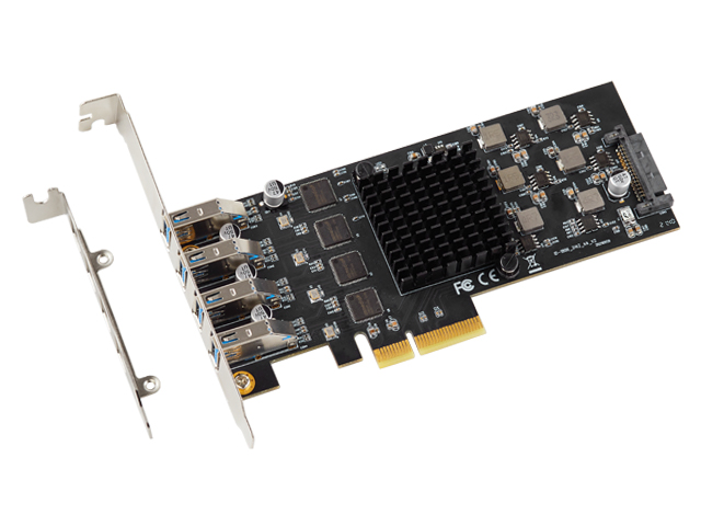 PCIe x4 to 4 USB3.2 Gen1 Type-A Host Controller Card,IO-PCE3042A-4I
