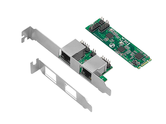 M.2 to Dual 10/100/1000M/2.5G Ethernet Card，IO-M2F8125B-2GLAN