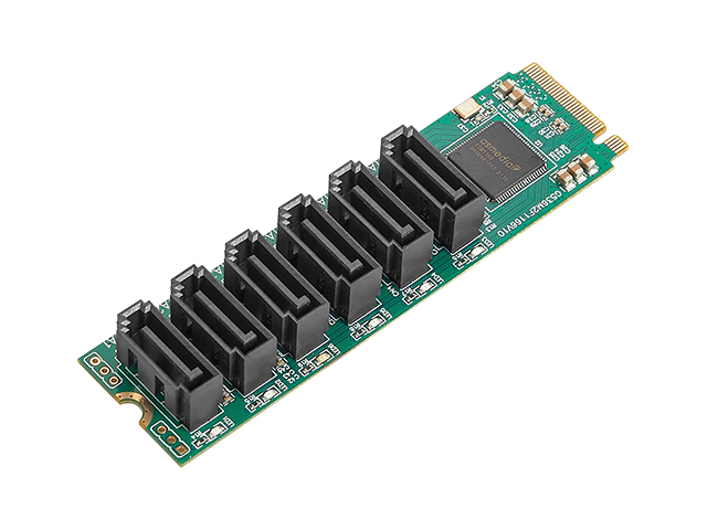 M.2(PCIe3.0) to 6 Ports SATA 6G Adapter,IO-M2F1166-6I