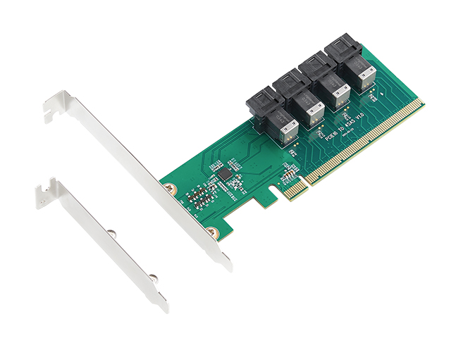 PCIe Gen3 x16 to Mini SAS HD(SFF-8643) quad-port Adapter,IO-PCET4U2-4U