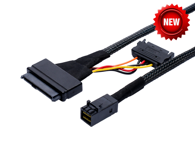 U.2 (SFF-8639) NVMe PCIe to Mini SAS (SFF-8643) SSD Cable  1M，IO-CAB40120