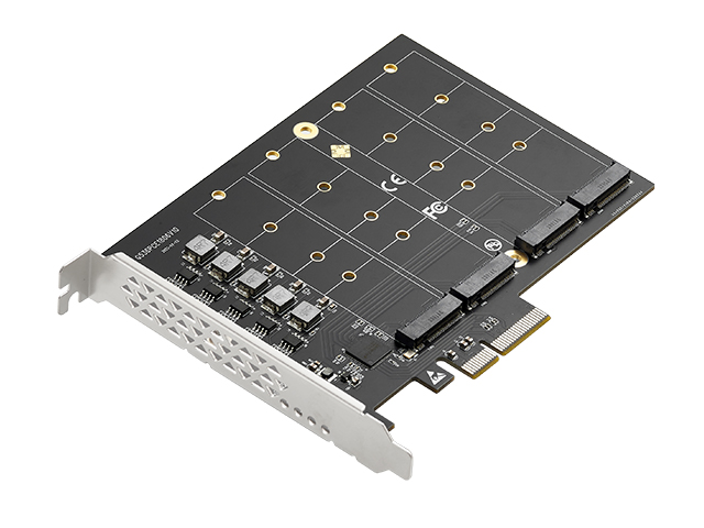 PCIe 3.0 x4 to 4x M.2 NVMe Adapter Card,IO-PCE2806-4M2
