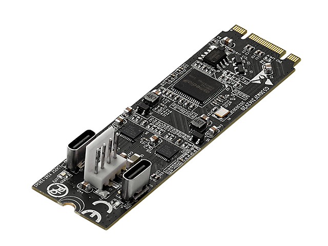 M.2 to 2 Port USB3.2 Gen2 Type-C Host Controller Card,IO-M2F3142-2C