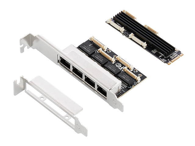 M.2 to 4 Ports Gigabit Ethernet Card, IO-M2F8111H-4GLAN