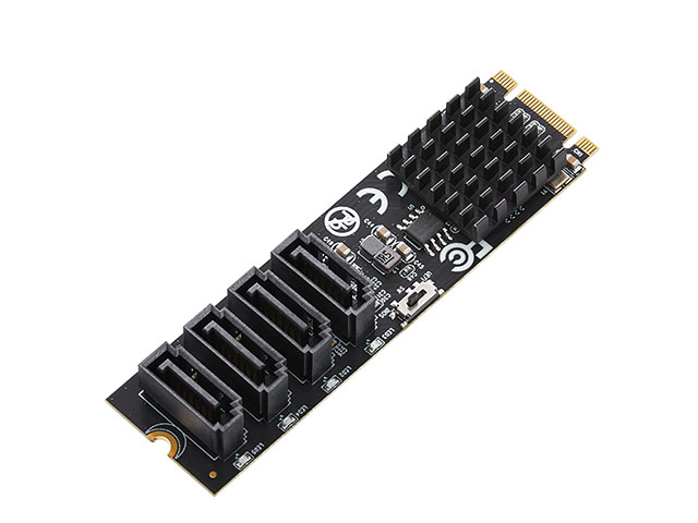 M.2 (B+M Key) to 4 Ports  SATA6G RAID Card，IO-M2F9236-4IR