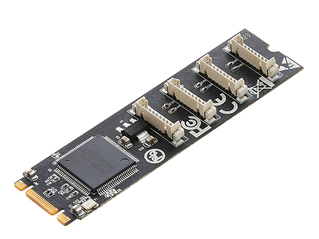 M.2( M+B Key) to 4 Ports RS232 Card，IO-M2F384-4S