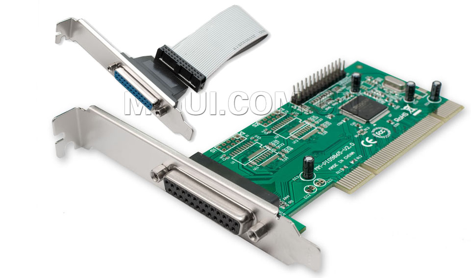 PCI to 2 DB-25 Parallel Printer Ports (LPT1) Controller Card,MM-PIO9865-2P