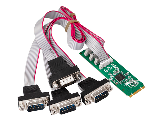 M.2 to 4 Ports DB9 RS232 Serial Controller Card,IO-M2FNNHE-4S