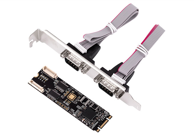 M.2 to 2 Ports DB9 RS232 Serial Controller Card,IO-ADA15069