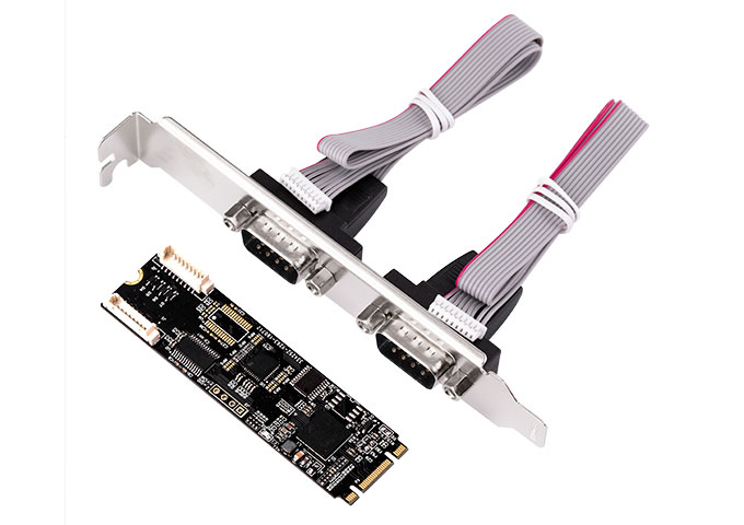 M.2 to 1 Port RS232 and 1 Port RS232/422/485 Serial Controller Card,IO-ADA15070