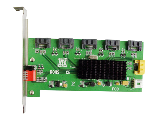 1:5 (5x1) Internal SATA II Port Multiplier (PM), Bracket Mounting, Easy Dip Switch RAID Configuration,IO-JMB393-5IR