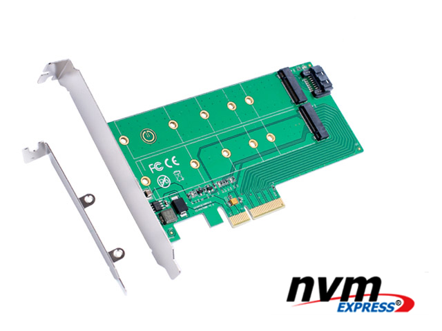 PCIe x 4 to NVMe(PCIe) SSD+SATA to NGFF(SATA)adapter card Dual voltage power supply,IO-PCE4X-NS