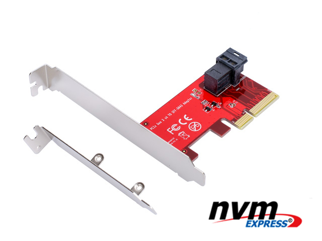 PCIe to U.2 (SFF-8643) Gen 3 /4 -Lane Card,IO-PCE4X-U2