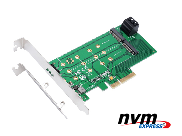 PCIe x 4 to NGFF(PCIe) SSD+SATA to 2 x NGFF(SATA)adapter card,IO-PCE4X-2B1M