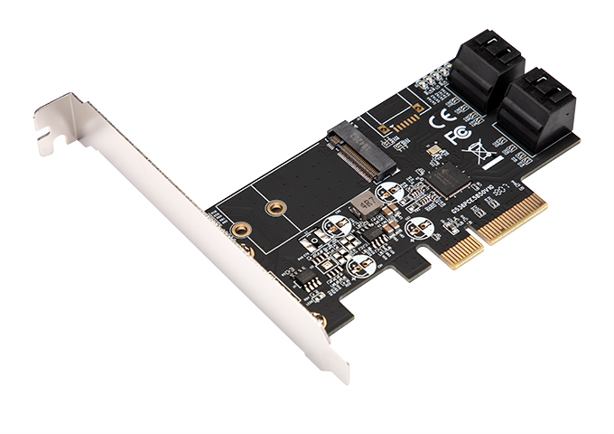 PCIe3.0 to M.2(NGFF) + 4 SATA 6Gb/s Card,IO-PCE585-4I1M