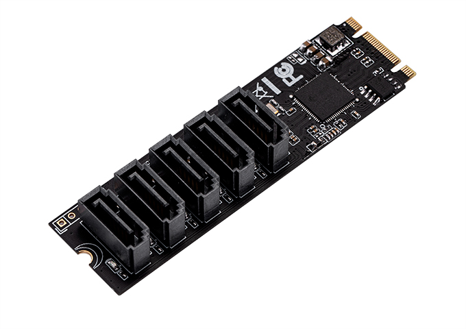 M.2(PCIe3.0) to 5 Port SATA6G Adapter,IO-M2F585-5I
