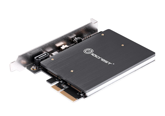 RGB PCIe to M.2 NVMe + SATA Expansion card, IO-PCENSR12