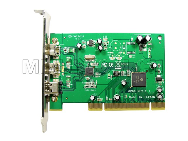 3-port (1 1394A and 2 1394B) PCI card, IO-PIO8280-2B1A