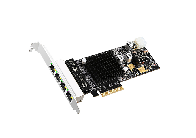 PCIe to 4 Ports Gigabit 802.3at PoE Server Adapter,IO-POE350-4GLAN
