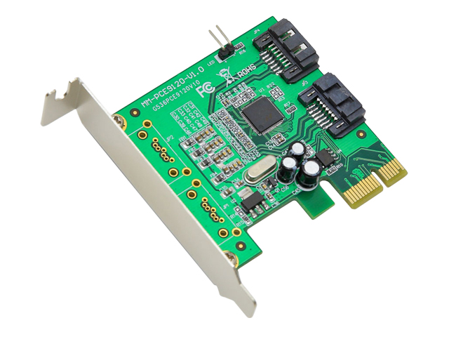 PCIe to 2-port (Internal) SATA III (6Gbps) Controller Card ,IO-PCE9120-2I