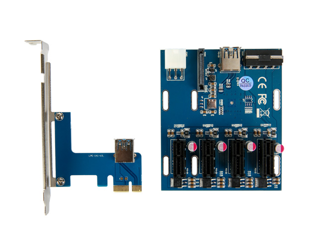 PCI-e 1X to 4 Ports PCI-e 1X Adapter ,IO-PCETO4X1