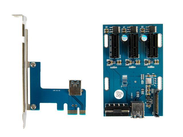 PCI-e 1X to 3 Ports PCI-e 1X Adapter ,IO-PCETO3X1