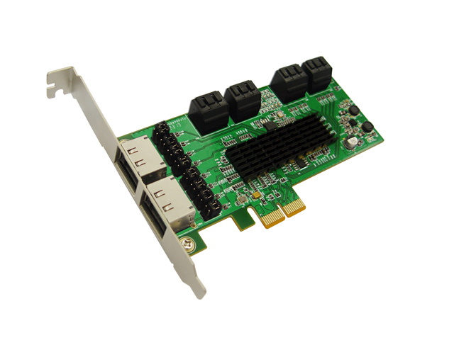 PCIe to 4 external port and 4 internal port SATA 6G Card,IO-PCE9705-4E4I