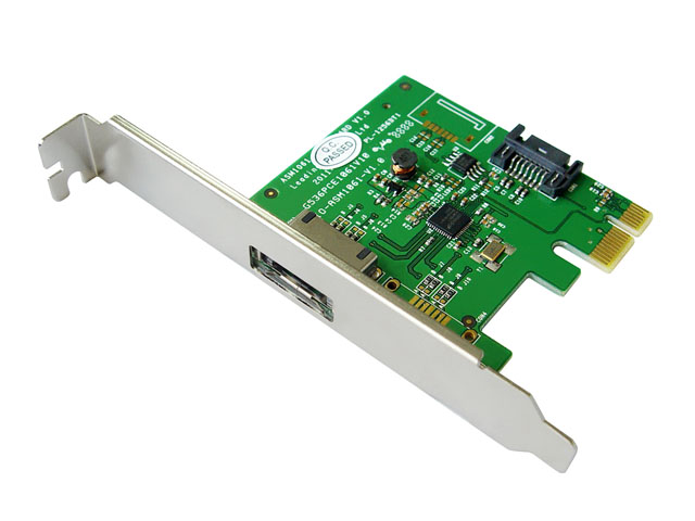 PCIe to SATA III 1 Internal, 1 External 6Gbps Ports Controller Card,IO-PCE1061-1E
